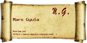 Mars Gyula névjegykártya